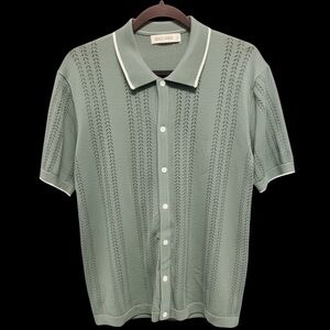 Grace Karin Forest Green Button Down Shirt with White Accents